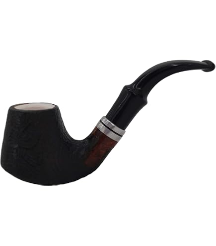 GERMANUS Pipe à Tabac Bent En Bruyère Fabriquée En Italie Avec Insert Mousse De Mer - N°14
