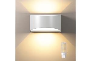 Tyreses Aplique Pared Interior/Exterior con Lámpara de Pared Interior G9 Reemplazable, 3000K Blanco Cálido IP65, LED Modernos Lámpara Blanco Para Baño Sala de Estar Dormitorio Pasillo