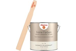 Alpina Feine Farben inkl. Rührstab – No. 08 Elegante Gelassenheit – edelmatte Innenfarbe - Wandfarben für einzigartige Farbwirkungen und Raumstimmungen – Ruhiges Hellbeige - 2,5 Liter