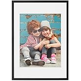 PHOTOLINI 3D-Bilderrahmen zum Befüllen 50x70 cm, Schwarz, Bilderrahmen tief mit Passepartout, Objektrahmen für Gegenstände, s