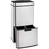 KLARSTEIN Touchless - Cestino dei Rifiuti con Sensore, 72 Litri in 4 Contenitori: 43 & 2 x 12,5 L, Secchio per l'Umido con Co
