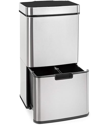 Gardtech Pattumiera Intelligente 60L Con Sensore Di Movimento - Apertura Automatica Senza Contatto