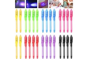 iZoeL 28 Penne Invisibili Inchiostro Penna Segreta con Luce UV, Scrittura Invisibile, Penne UV Invisibili, Gadget Compleanno Sacchetti Compleanno Gioco Detective Gioco Spionaggio Invisibile Bambini