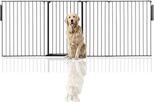 Bettacare Premium Extra Tall Multi Panel Flexible Dog Barrier, up to 272cm Wide, Black, 105cm Tall, Dog Barrier for Pets Dogs and Puppy, Puppy Barrier suitable for Indoor and Outdoor use