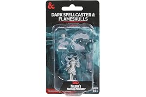 Wizkids Games D&D Nolzur's Marvelous Miniatures: Dark Spellcaster & Flameskulls Unpainted Dungeons and Dragons Miniatures
