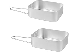 CROSS COUNTRY Set of 2 Aluminium Nesting Mess Tins for Camping – Camp Cooking Set, Meal Prep, Easy to Carry & Store; Cookware for Camping, Festivals, Hiking