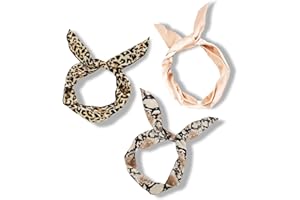 VBNZBK 3 Piezas Diadema con Alambre para Mujer, Diademas Ajustables con Estampado de Animales para Mujer, Diadema con Estampado de Leopardo, Accesorios para el Cabello, Regalo de Cumpleaños(Estilo 2)