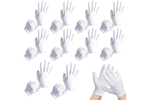 GUANGYUAN 10 Paia Guanti di Cotone Idratanti per Mani Secche, Eczemi, Bellezza, Pelle Sensibile e Irritata, Sottile Neurodermatite a Maglia, Traspiranti, Sottili Guanti da Lavoro a Mano Asciutta 18,5cm