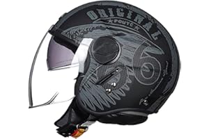 LIONCIANO Motorradhelm, ECE 22.06-zertifizierter halboffener Helm, offener Helm, Moto und Roller, Damen, Erwachsene, Anti-Kratz-Visier