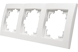 MC POWER McPower Marco Triple | Flair | Marco Triple para Enchufes, Interruptores, Cubierta de Interruptor 81 x 223 x 10 mm Blanco Mate