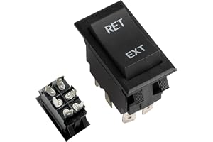 30 Amp DPDT Rocker Switch 6 Pin Momentary On-Off-Momentary On for RV Landing Gear and Power Jack Compatible with Suburban and Fifth Wheel Trailers Heavy Duty 12V DC 125V 250V AC