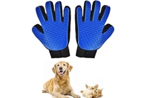 LUXXTORE 2 Guantes Aseo Mascotas, Quita Pelos Perro Y Gato, Guante Perros Y Gatos, Domésticos, Limpieza Perro Y Gato, Pelo Largo Y Corto, Removedor Pelaje, Lavable y Reutilizable, Azul.