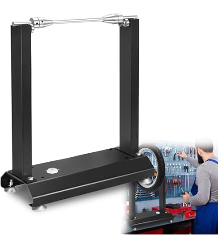 XMTTECH Machine D'équilibrage Pour Roues De Moto, équipement D'équilibrage Pour Pneus De Moto, Machine D'équilibrage Des Jantes, Machine D'équilibrage Des Roues Avec Cônes Réglables 40 X 19 X 50 Cm