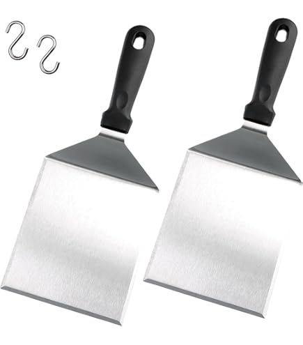 2 Spatole In Acciaio Inox Per Barbecue - Paletta Multiuso Per Bistecche, Hamburger E Cucina - Foto 12