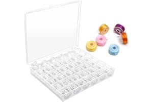 SMOMEND 36pcs Canette Machine A Coudre Singer, Accessoires Couture, Canettes De Couture, Canettes De Machine À Coudre Transparentes Avec Boîte De Rangement, Bobines Universelles En Plastique De Haute Qualité