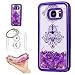 Produktbild Hülle Galaxy S7 (5,1 Zoll ) Hülle Transparent Hardcase,3D Galvanotechnik TPU Kreative Liquid Bling Hülle Case Für Samsung Galaxy S7 (5,1 Zoll ) ,Dynamisch Treibsand Flüssige Fließend Wasser Glitter Sparkle Klar Hart Plastik Tasche Kristall Handytasche Rückseite Hülle Schale Etui Für Samsung Galaxy S7 (5,1 Zoll ) + Schlüsselanhänger (R) (1)