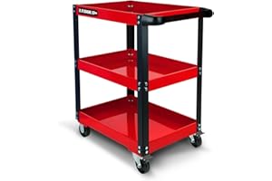 Chariot d'atelier BM TOOLS TOOLCART à 3 étages sur roulettes - Desserte, Plateaux de Rangement pour Outils, Servante, 150KG Max