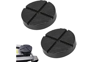 VZU 2PCS Car Jack Rubber Pad with Cross Groove Stripes, Universal Stabilizer for Trolley and Jack Stands, 125x125x26cm