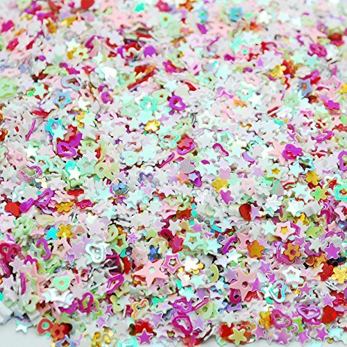 Colorful Manicure Glitter Confetti 1.8oz/50g Mixed Shapes Size 3mm Great for Party Dcor, DIY Crafts, Premium Nail Art Etc.. by Dow