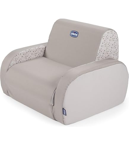 Gutekissen Kinderstoel met kruk, zachte loungestoel van Lincoln stof, comfortabele zitting voor kinderkamer (Lincoln crème