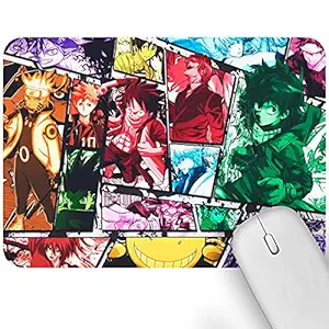 Artich Designer Gaming Mouse Pad for Office Laptop/Computer with Super Soft Non-Slip Rubber Base and Lycra Cloth Surface for Silky Touch Rectangle Mix (Anime Theme)