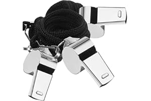 jatimdotin Lot de Sifflets, Acier Inoxydable Sports Lanière, Sifflet Arbitre Football, Sifflet Puissant et Net pour Les Entraîneurs, Les Arbitres et Les Officiels