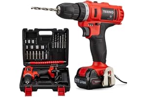 Cordless Drill Driver 21V TEENO,Battery Powered Screwdriver with 2X 1.5Ah Lithium Battery and 20 Accessories,2 Speeds,18+1Torque