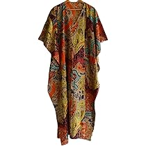 INDACORIFIE Bananenblad Print Vrouwen Kaftan, 100