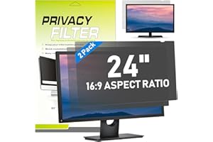 LAMA [2 PACK 24 Inch Universal Computer Privacy Screen Filter for 24" Desk Monitor, Anti-Blue Light/Anti-Glare & UV Screen Protector (WxH: 20.9"*11.73"), Privacy Protection & Eye Protection(16:9)