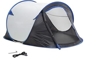 JEMIDI Tenda Campeggio 2 Posti Ultraleggera - Tenda Istantanea 2 Persone - Camping Tent con Rete Zanzariera Anti Zanzare - Tenda Pop Up Ultra Leggera