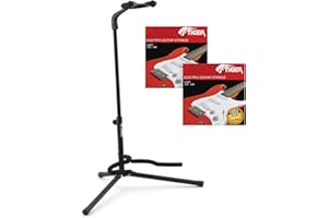 Tiger Music Uniwersalny stojak na gitarę i 2 zestawy strun do gitary elektrycznej