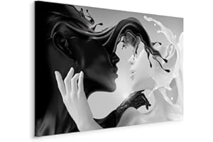 murando - Quadro Amore Coffee&Milk 120x80 cm 1 pezzo Stampa su tela TNT Quadri grandi Moderni Soggiorno Moderno Decorazioni da parete - Pannelli Decorativi Glamour Elegante Bacio Astratto h-C-0213-b-a