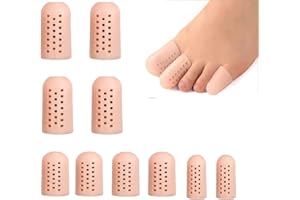 GNAUMORE Großer Zeh Zehenpolster,Zehenkappen Silikon,Atmungsaktives Zehenschutz Großer Zeh,Atmungsaktive Gel Zehenkappen,Ideal für Blasen,Zehennagelverlust 10pcs
