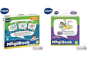 VTech - Livre MagiBook - Mes apprentissages de Grande Section, CP & CE1 - Pack de 3 Livres, Livres éducatifs & MagiBook - Les Princesses Disney - Les Mots enchantés