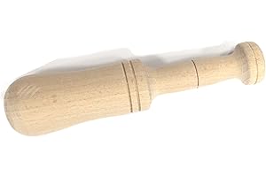 Fackelmann Mortier à main en bois de hêtre pour broyer et écraser ail, épices, couleur naturelle, Ø 4 x 20 cm, 1 pièce