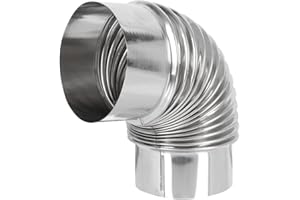 Alipis Stove Accessories Elbow Stove Pipe 90 Degree Chimney Extension Stainless Steel Exchange Flue Adapter Tube Chimney Flue Pipe 5 inches, Silver, 18X12CM