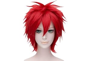 ‎FALAMKA FALAMKA Rote Perücke kurz Cosplay Wig Unisex Costume Halloween