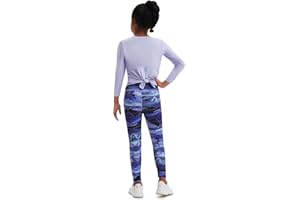 Dmwhsy Survêtement 2 pièces à manches longues avec dos fendu pour filles,pull-over + pantalon,costume de jogging pour enfants et adolescentes,ensemble de yoga,printemps et automne (âgés de 5 à 14 ans)