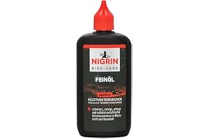 NIGRIN BIKE-CARE Aceite fino, botella de 100 ml, aceite para mecánica de precisión, para hobbies y talleres, sin resina ni ácidos, color gris