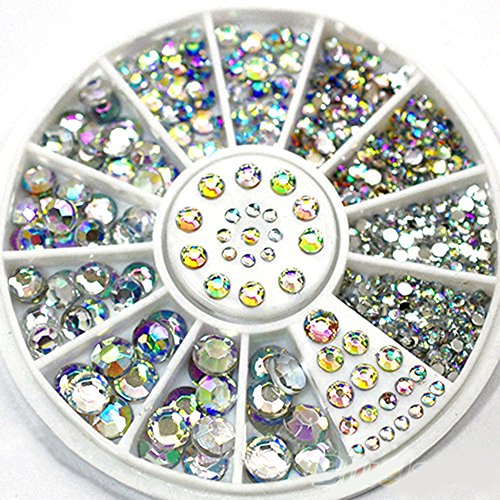 Neverland 3D Be Mixed Nail Art Tips Glitters Rhinestones Slice Decoration gems Crystal Wheel #6