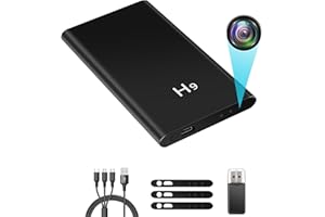 Yadayuki Mini Cámara Espía, HD 1080P Camara Vigilancia Interior,5000mAh Power Bank Espía Cámara Oculta con Visión Nocturna y Grabación en Bucle Micro Camara, Incluye 3 en 1 Cable USB