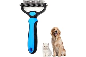 Kireida® Szczotka do pielęgnacji zwierząt domowych – bezpieczna, skuteczna i wygodna, dla wszystkich ras i rozmiarów, do czesania sierści zwierząt, zapobiega bałaganowi, zapewnia komfort dla zwierząt domowych (niebieska)