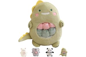 Aiuidun Mignon Dinosaure Peluche Oreiller Jouet, Amovible Dinosaure Animaux en Peluche Snack Oreiller, Doux Dinosaure Peluche Animal Hold - up Oreiller poupée Cadeau garçon Fille