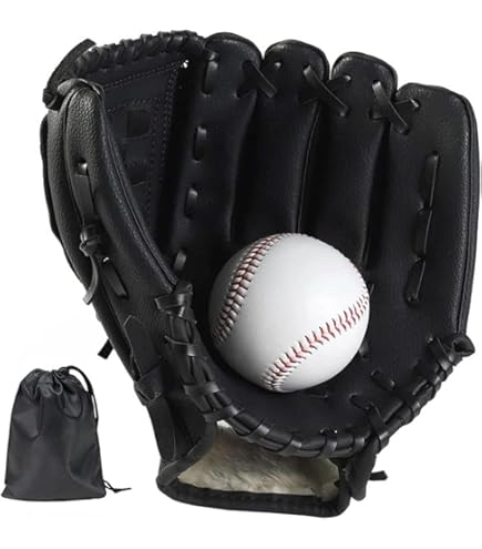 Gant De Baseball/softball Adulte - Cuir PU, Renforcé, Fourrure Douce, Taille Réglable (12.5 Pouces)