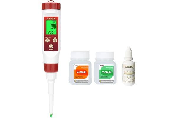 GIDIGI pH Mètre Aliments, pH-Mètre Numérique Pour Fermentation, Sauce Piquante, conservé, Sonde de Test de pH Alimentaire à Pointe de Lance Pour Fromage, Sourdough, Salive,Viande,solide,Semi-solide
