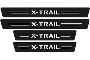 Symilov 4 Piezas Fibra Carbono Protector Umbral Puerta Coche para NIS-San Xtrail X Trail T30 T31 T32 2021-2001,Accesorios de Decoración para Estribos de Umbral de Puerta de Coche Antiarañazos,Black