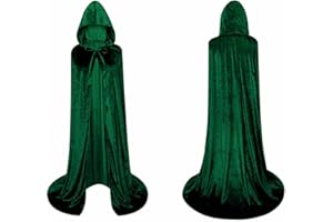 CARNAVALIFE Capa con Capucha Terciopelo Largo Unisex Adulto y Niño, Capa Vampiro Bruja Muerte Monja Dracula Medieval, Capa Terciopelo Hombre Mujer Niños para Halloween y Carnaval