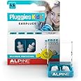 Bouchons D'Oreilles Alpine Pluggies Kids - Bleu, 7 Pièces, Réutilisables, Pour Petits Canaux Auditifs