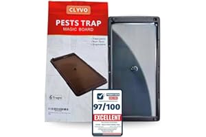 Clyvo 6 Extra Sticky Trap Boards – Heavy-Duty Trap Sheets for Indoor & Outdoor Use – Safe, Scent-Free Pest Prevention for Home, Kitchen, Garage, Garden