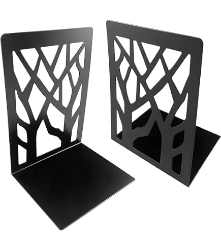 Fermalibri Decorativi In Metallo A Forma Di Albero - Supporto Per Libri, Organizzazione Scaffale, Set Da 2, Design Elegante